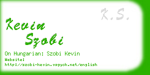 kevin szobi business card